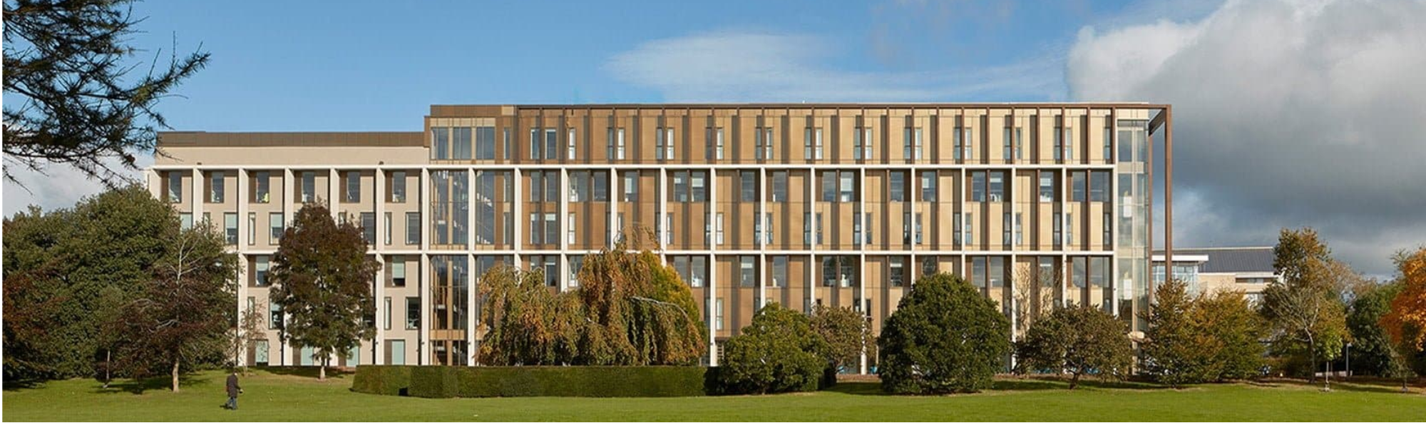 Bath University with sky background and greenery