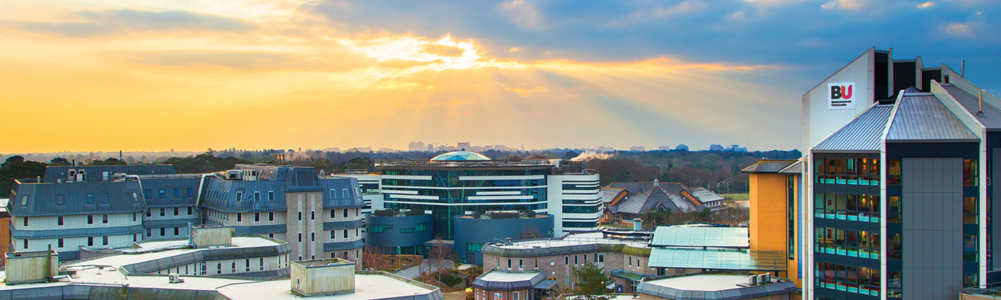  Bournemouth University with sunrise background