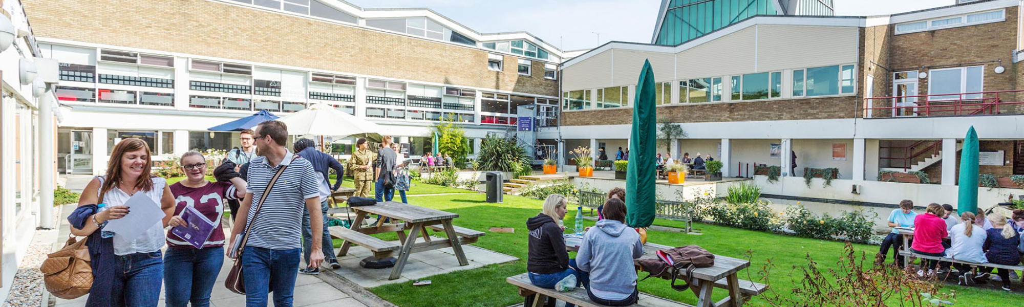 Canterbury Christ Church University with students 