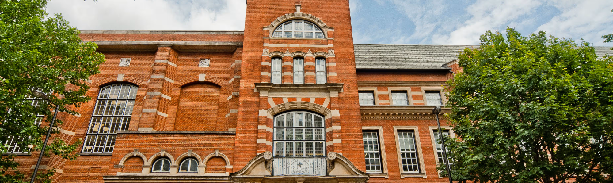 City University, London with trees and sky background 