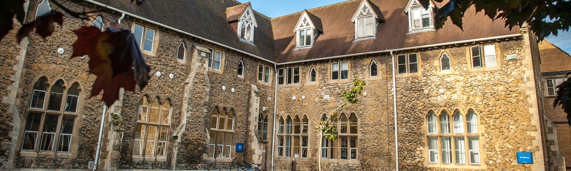  Gloucestershire University with tree leaves