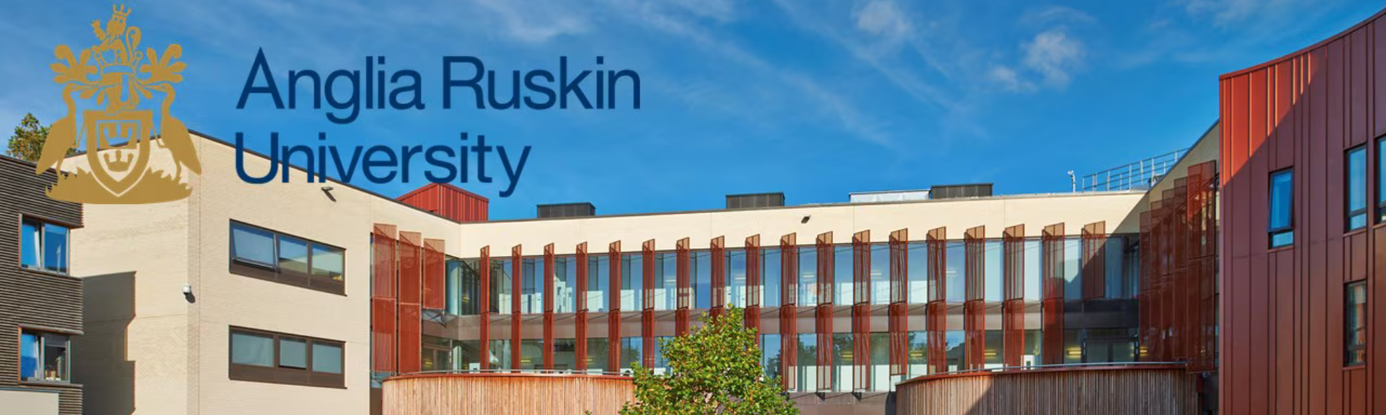 Anglia Ruskin University with logo on the top left