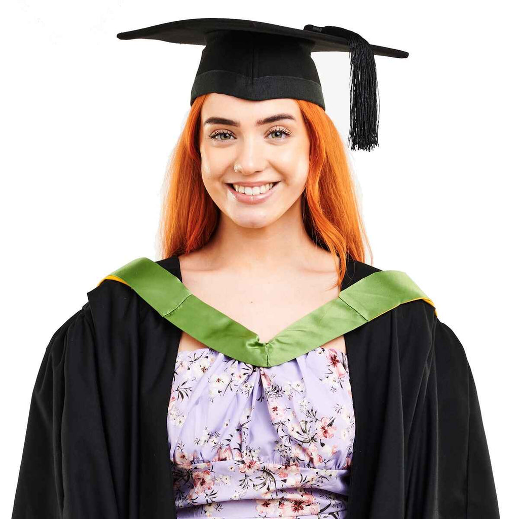 slim fit dress slacks Deluxe Black Bachelors Gown & Hood Package – Graduation Cap and Gown main image 0