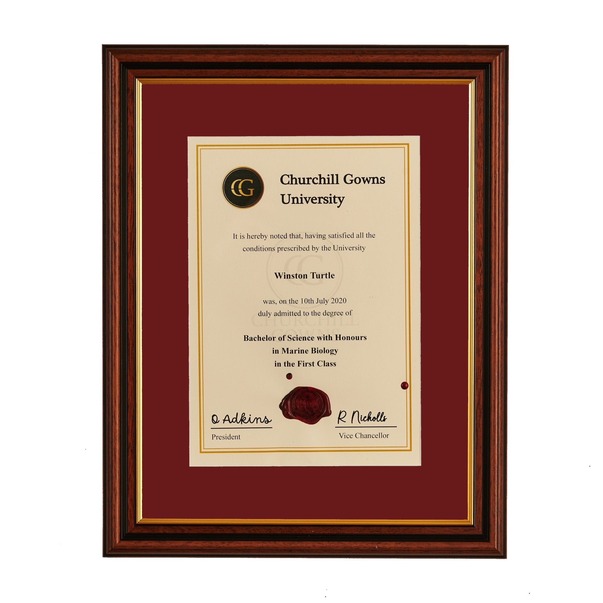 Single Traditional Certificate Frame