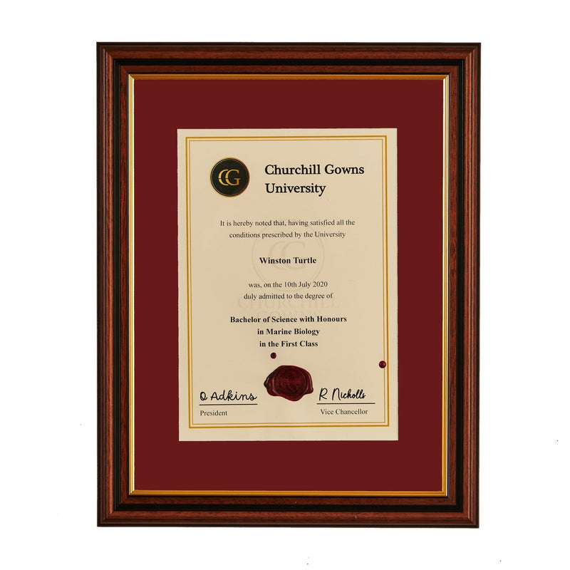 Course Certificate Frame Churchill Gowns UK | University Graduation Frames