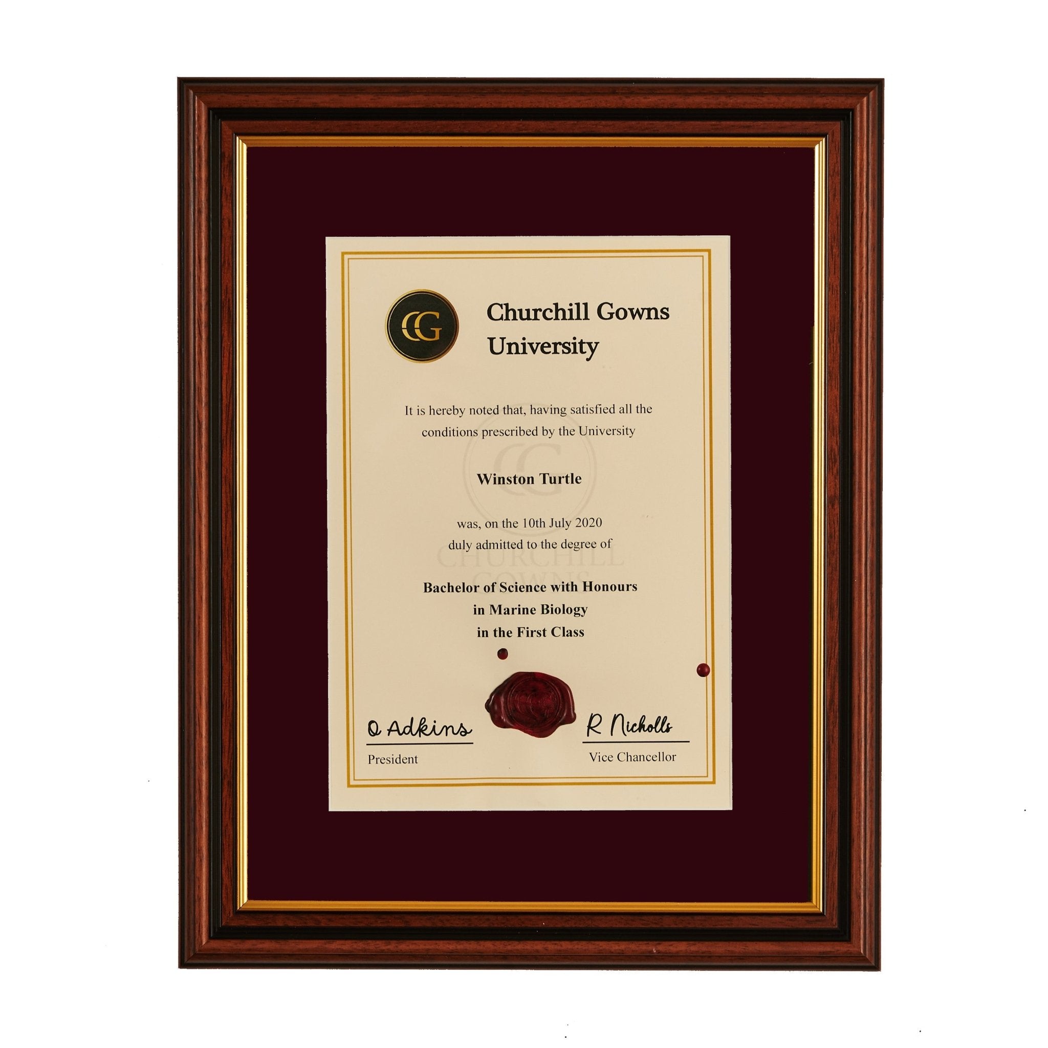 Single Traditional Certificate Frame
