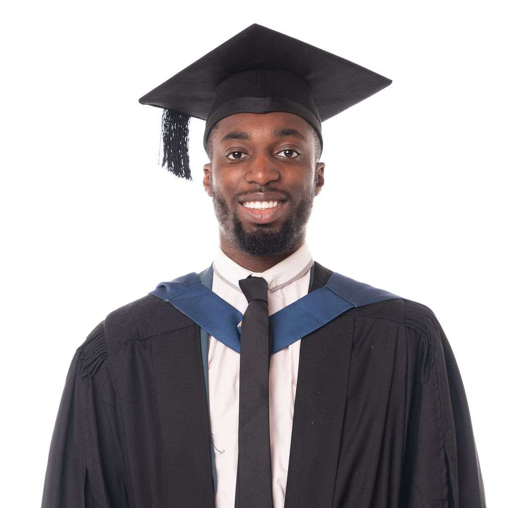 2023 Graduation Gown And Cap Sets Matte Black High School University  Bachelor | eBay
